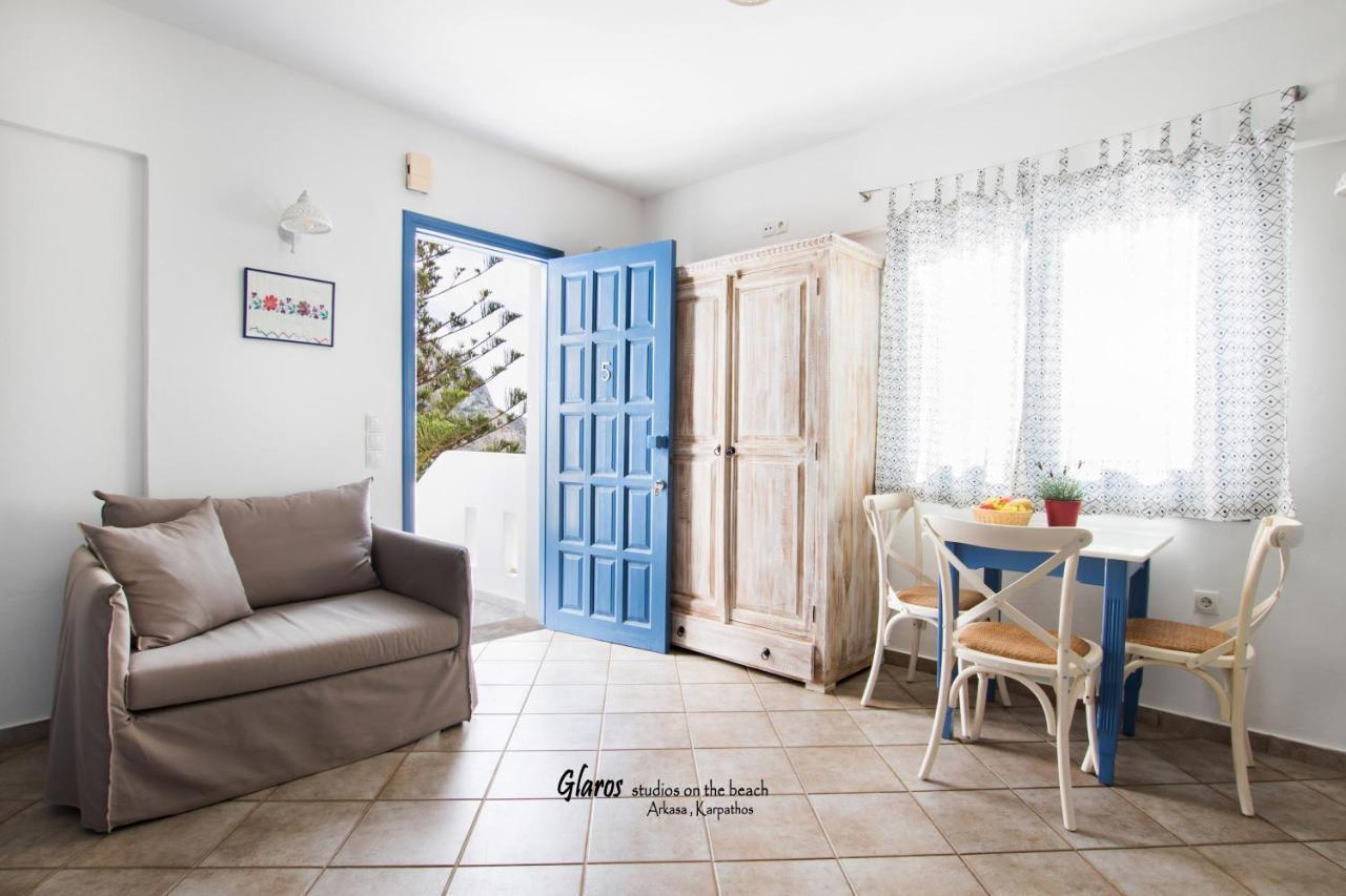 Glaros Luxury Studio On The Beach Apartamento Arkasa Exterior foto