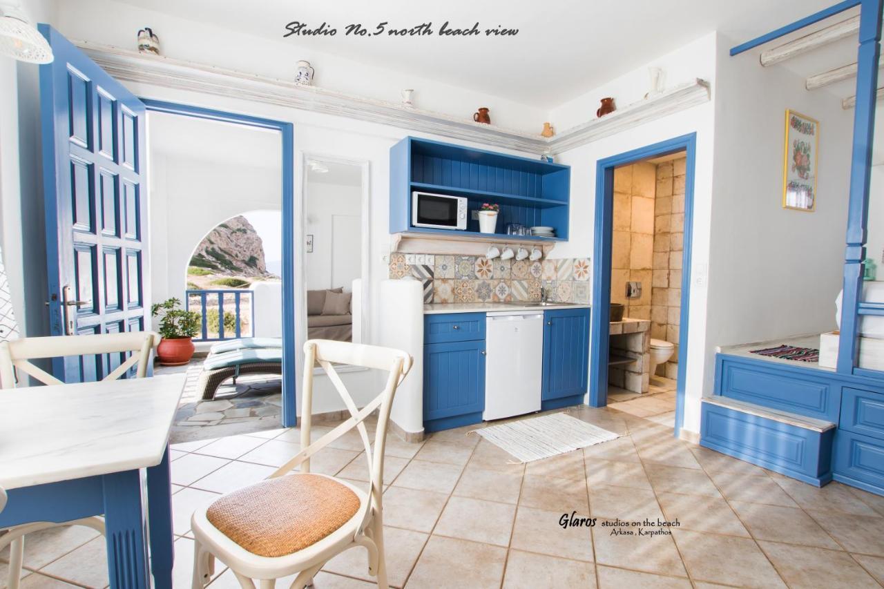 Glaros Luxury Studio On The Beach Apartamento Arkasa Exterior foto