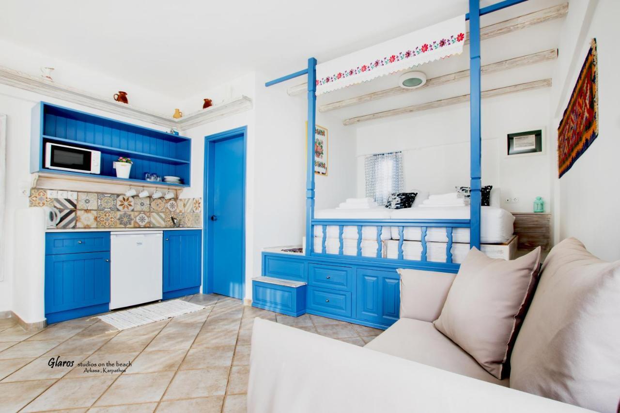 Glaros Luxury Studio On The Beach Apartamento Arkasa Exterior foto