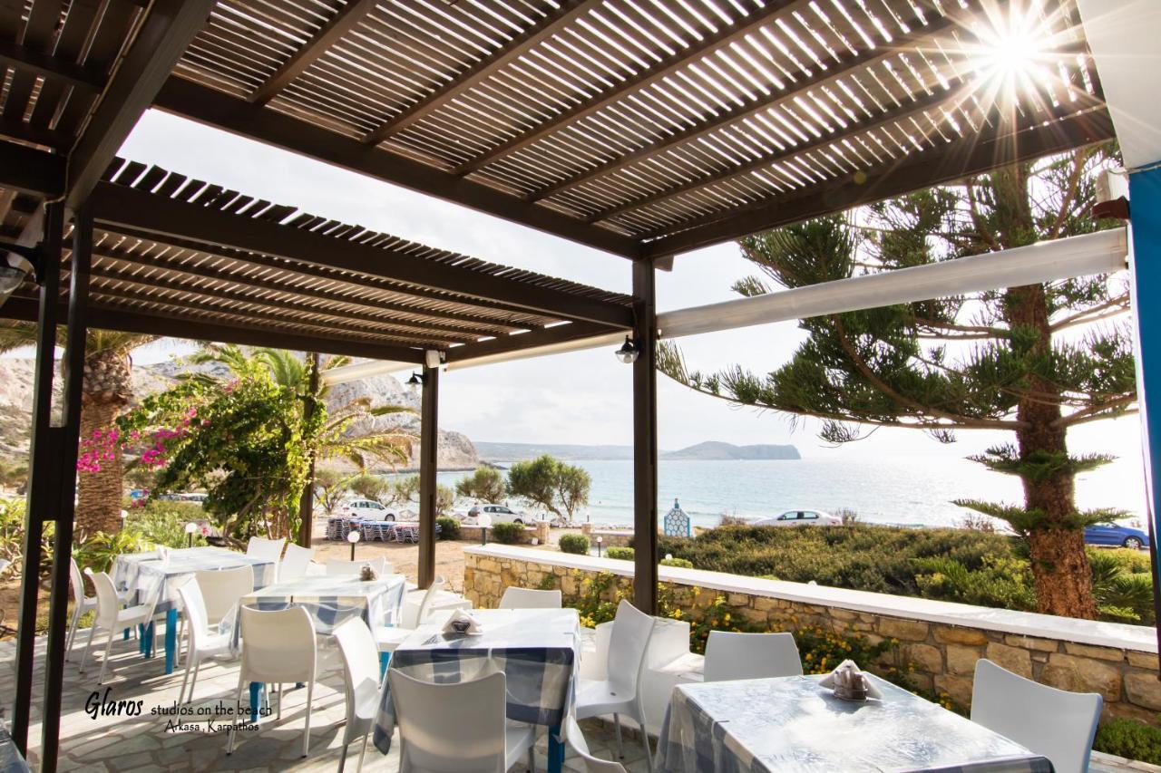 Glaros Luxury Studio On The Beach Apartamento Arkasa Exterior foto